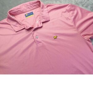 Jack Nicklaus Men's XL Pink Micro Check Golden Bear Golf Polo Shirt